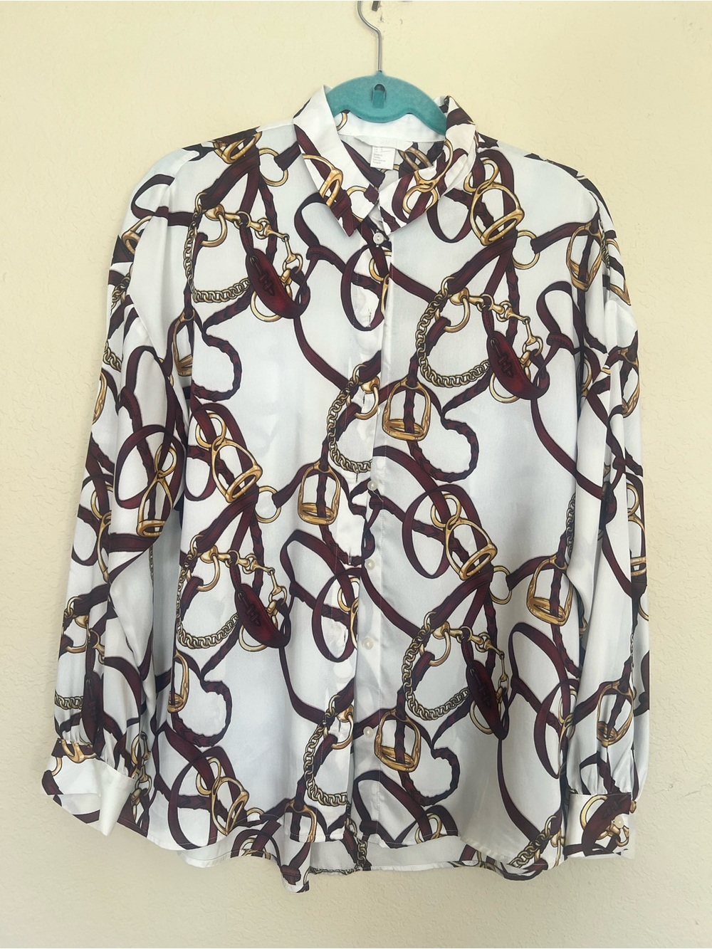 H&M Equestrian Chain Print Blouse